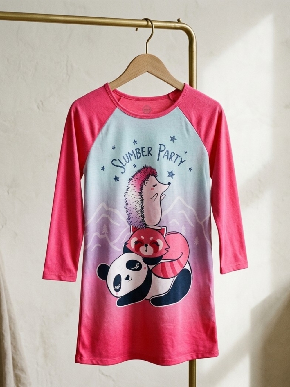 wonder nation Pink and Light Blue 'Slumber Party' Animal Nightgown
